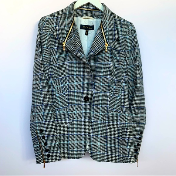 Classic and Sexy Escada Houndstooth Blazer, Size 36 - Picture 1 of 11